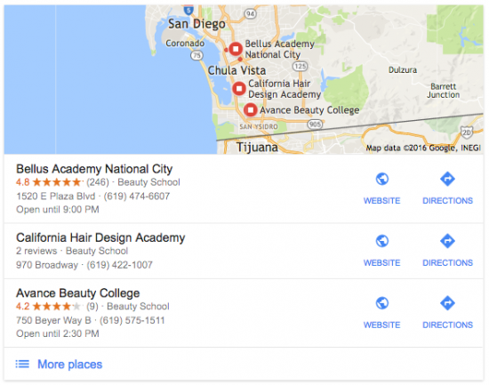 Bellus Academy National City Google Reviews