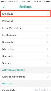 settings page