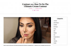 Beauty blogger Huda Kattan does a contouring tutorial.