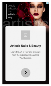 An example of Artistic Nails & Beauty display ads