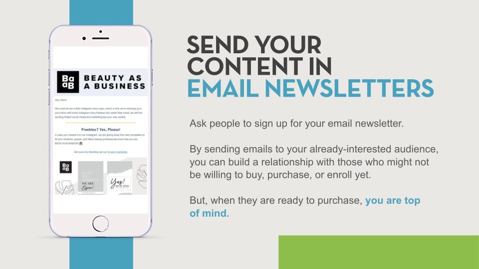 Example of an email newsletter