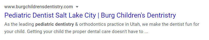 Search result for a dental query.