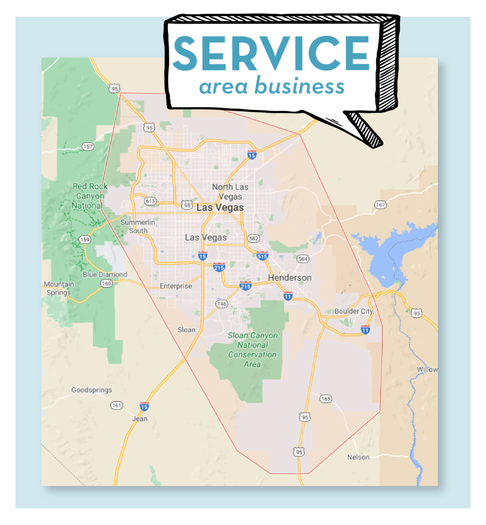 Example of a service area for a business