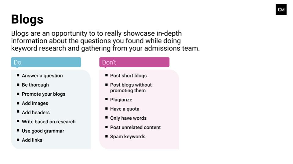 Dos and don'ts for blogs on your website