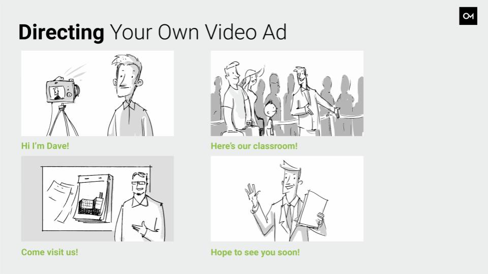 A general storyboard of a video ad