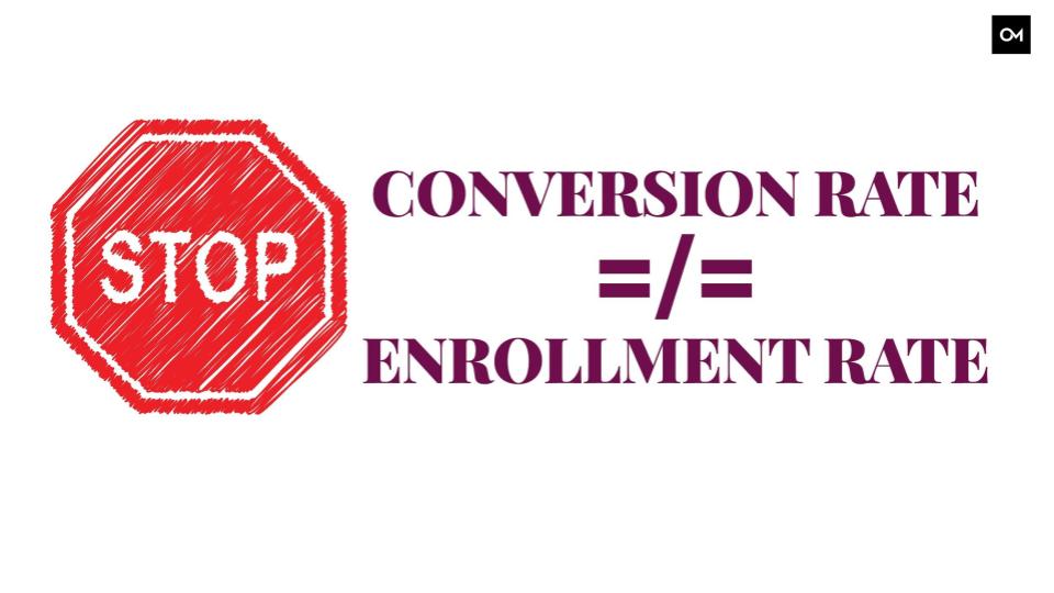 Conversion rate does not equal enrollment rate